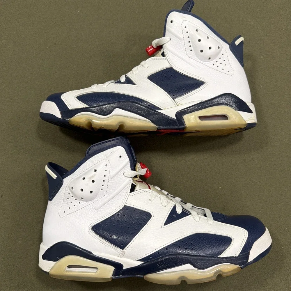 Air Jordan 6 Olympic Retro USA Paris 2024 White Navy Red High 384664-130 Size 11